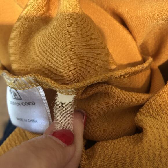 Urban Coco Women's Mustard Yellow Pull-On Stretchy Mini Skirt Size Large - Picture 5 of 5